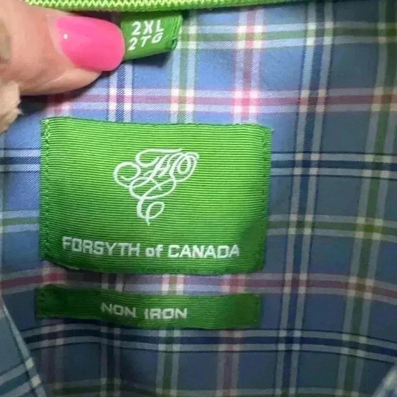 Forsyth of Canada Traditional Fit Non-Iron Men’s Long Sleeve Shirt Size XL - Picture 4 of 7